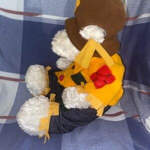 Charming Plush Bear with Yellow Outfit and Brown Hat